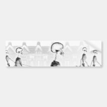 X-Ray Skeletons Afternoon Stroll Neg BW Bumper Sticker