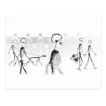 X-Ray Skeletons Afternoon Stroll Neg BW Postcard