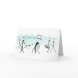 X-Ray Skeletons Afternoon Stroll Negative White cards