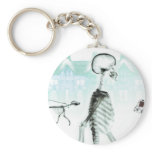 X-Ray Skeletons Afternoon Stroll Negative White keychains