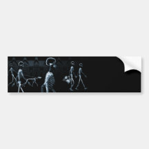 X-Ray Skeletons Midnight Stroll Black Blue Bumper Sticker