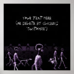 X-Ray Skeletons Midnight Stroll Black Purple Posters