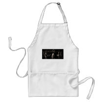 X-Ray Skeletons Midnight Stroll Black Sepia Apron