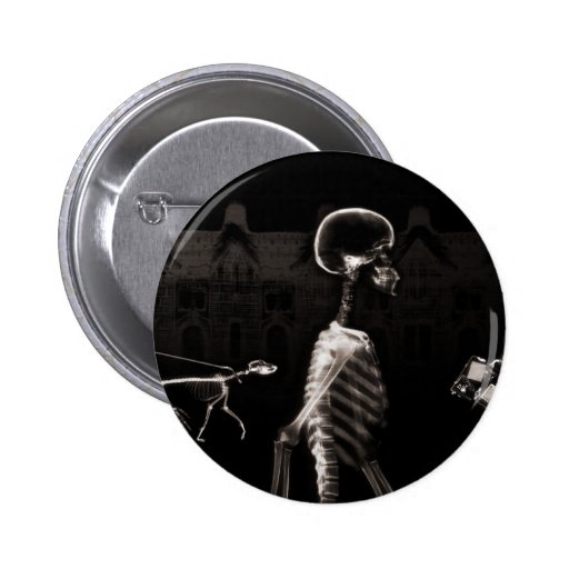 X-Ray Skeletons Midnight Stroll Black Sepia Buttons