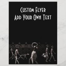 X-Ray Skeletons Midnight Stroll Black Sepia Personalised Flyer