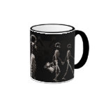 X-Ray Skeletons Midnight Stroll Black Sepia Coffee Mugs