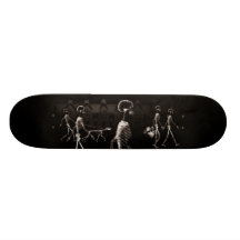 X-Ray Skeletons Midnight Stroll Black Sepia Custom Skate Board