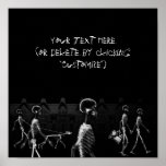 X-Ray Skeletons Midnight Stroll Black & White Print