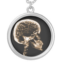 X-RAY SKULL BRAIN - BLACK & ORANGE PENDANTS