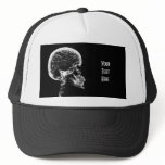 X-RAY SKULL BRAIN - BLACK & WHITE hats
