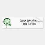 X-RAY SKULL BRAIN - GREEN BUMPER STICKERS
