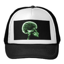 X-RAY SKULL BRAIN - GREEN HAT