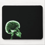 X-RAY SKULL BRAIN - GREEN mousepads