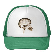 X-RAY SKULL BRAIN - ORANGE MESH HAT