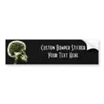 X-RAY SKULL BRAIN - YELLOW bumper stickers