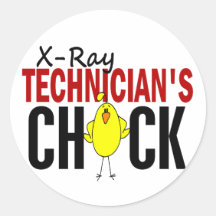 X-Ray Technician's Chick Round Stickers