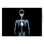 X-Ray Vision Blue Single Skeleton Greeting Card