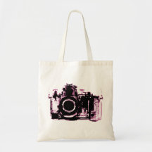 X-RAY VISION CAMERA BLACK PINK TOTE BAGS