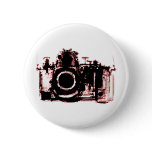 X-RAY VISION CAMERA BLACK RED PINBACK BUTTON