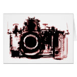 X-RAY VISION CAMERA BLACK RED GREETING CARD