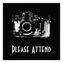X-RAY VISION CAMERA - BLACK & WHITE PERSONALIZED INVITATIONS