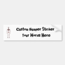 X-Ray Vision Single Skeleton White Red Bumper Stickers