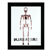 X-Ray Vision Single Skeleton White Red Invitations