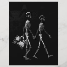 X-RAY VISION SKELETON COUPLE TRAVELING B&W CUSTOM FLYER