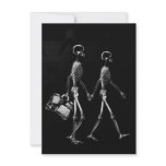 X-RAY VISION SKELETON COUPLE TRAVELING B&W invitations
