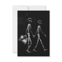 X-RAY VISION SKELETON COUPLE TRAVELING B&W