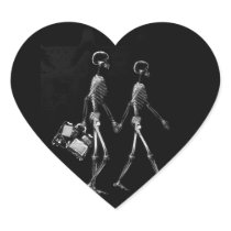 X-RAY VISION SKELETON COUPLE TRAVELING B&W