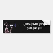 X-RAY VISION SKELETON ON MEGAPHONE - ORIGINAL BUMPER STICKERS