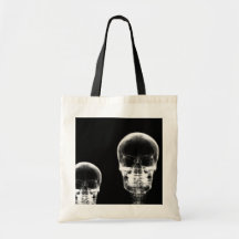 X-RAY VISION SKELETON SKULL - B&W CANVAS BAG