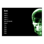 X-RAY VISION SKELETON SKULL - GREEN BUSINESS CARD TEMPLATE