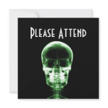 X-RAY VISION SKELETON SKULL - GREEN invitations