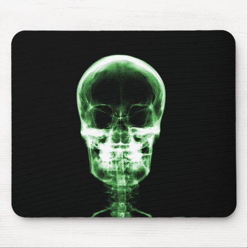X-RAY VISION SKELETON SKULL - GREEN MOUSEPAD