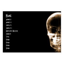 X-RAY VISION SKELETON SKULL - ORANGE BUSINESS CARD TEMPLATES