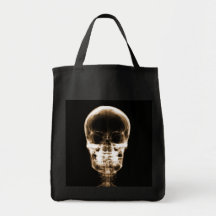 X-RAY VISION SKELETON SKULL - ORANGE CANVAS BAG