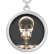 X-RAY VISION SKELETON SKULL - ORANGE PENDANTS