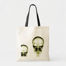 X-RAY VISION SKELETON SKULL - YELLOW CANVAS BAGS