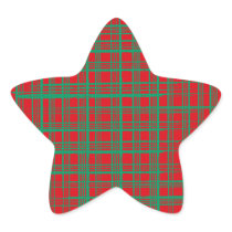 Xmas Brish Checks red Star Sticker