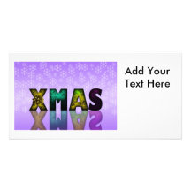 Xmas Design with Snowflakes Customised Photo Card