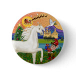 Xmas Fantasy - White Arabian Horse buttons