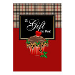 Xmas Fashion Gift Card Designer Plaid Cupcake Business Card Templates