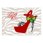 Xmas Fashion Gift Card Shoe Zebra Red business cards