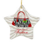 Xmas Fashion Purse Shoe ornament gift red zebra