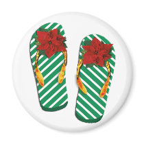 Xmas Flip Flops Fridge Magnet