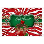 Xmas Gift Card Cupcake Zebra Leopard Heart Business Card Template