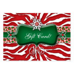 Xmas Gift Card Zebra Leopard Snowflake