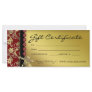Xmas Gift Certificates Salon Spa Gold Red Floral Personalized Rack Card